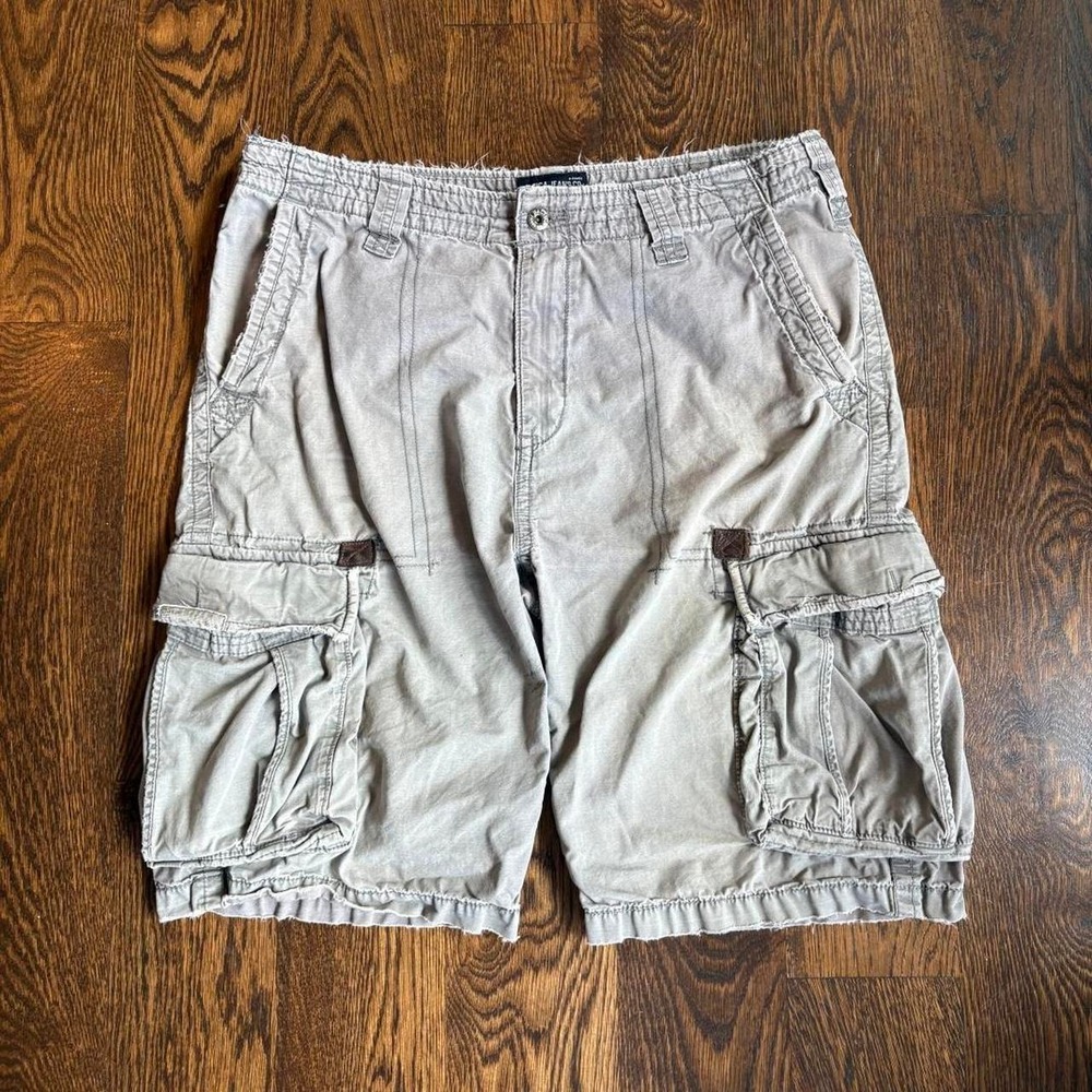 Vtg 2000s Nautica Jeans Co Y2K Baggy Distressed Gray Skater Grunge Cargo Shorts